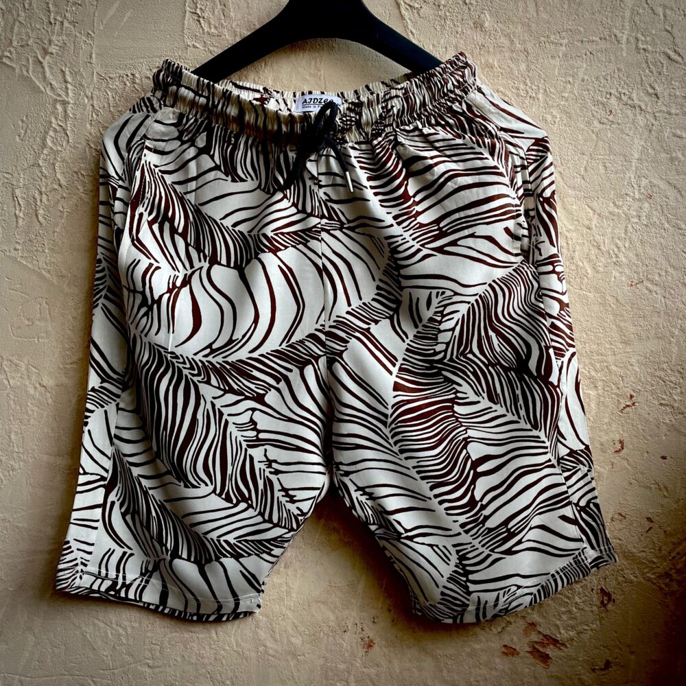 White base with brown Shorts For Men's