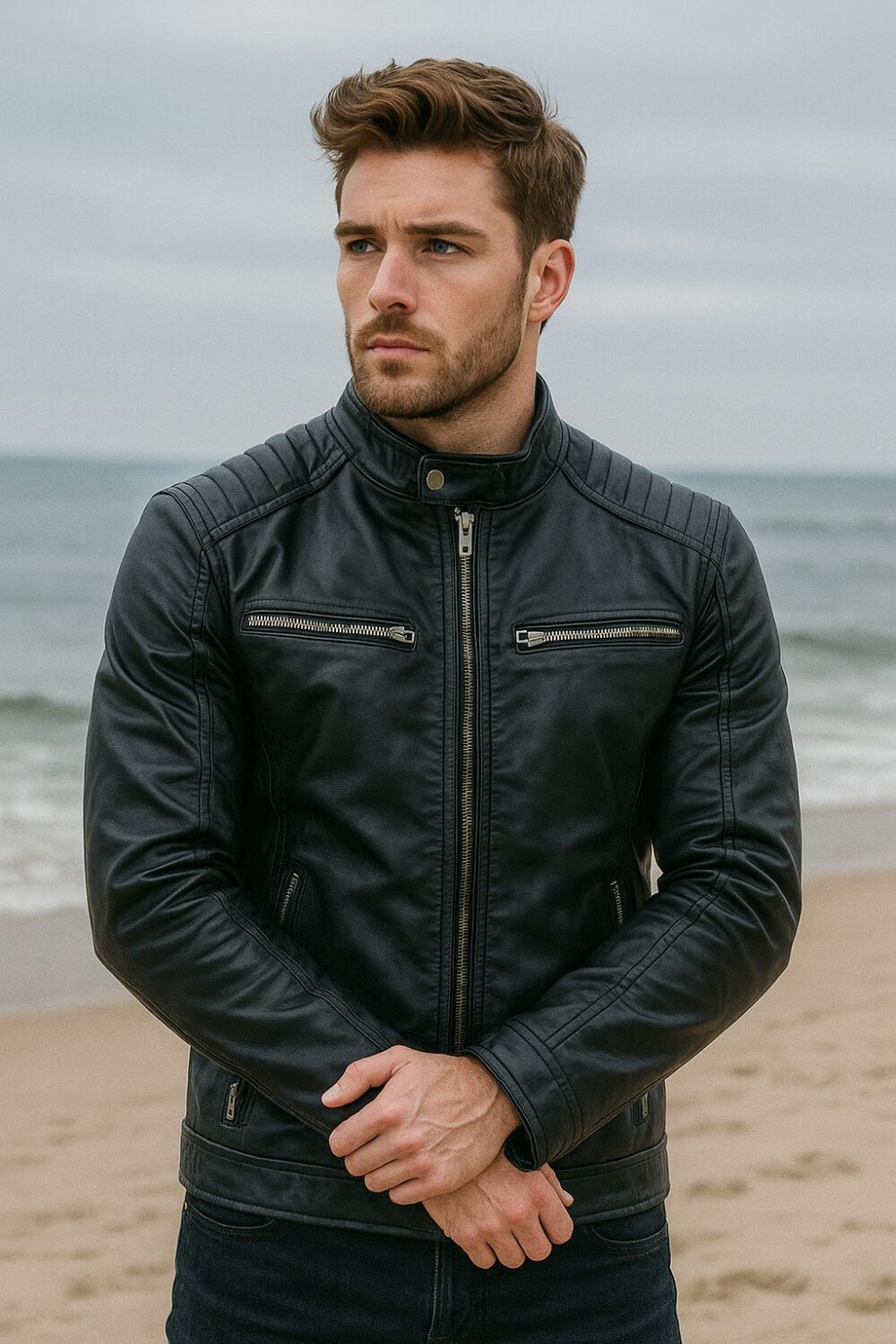 Men's Black Leather Jacket