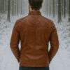 Brown-Men's Leather Jacket - Image 2